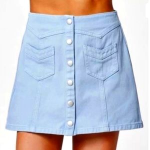 KENDALL+KYLIE baby blue button up skirt